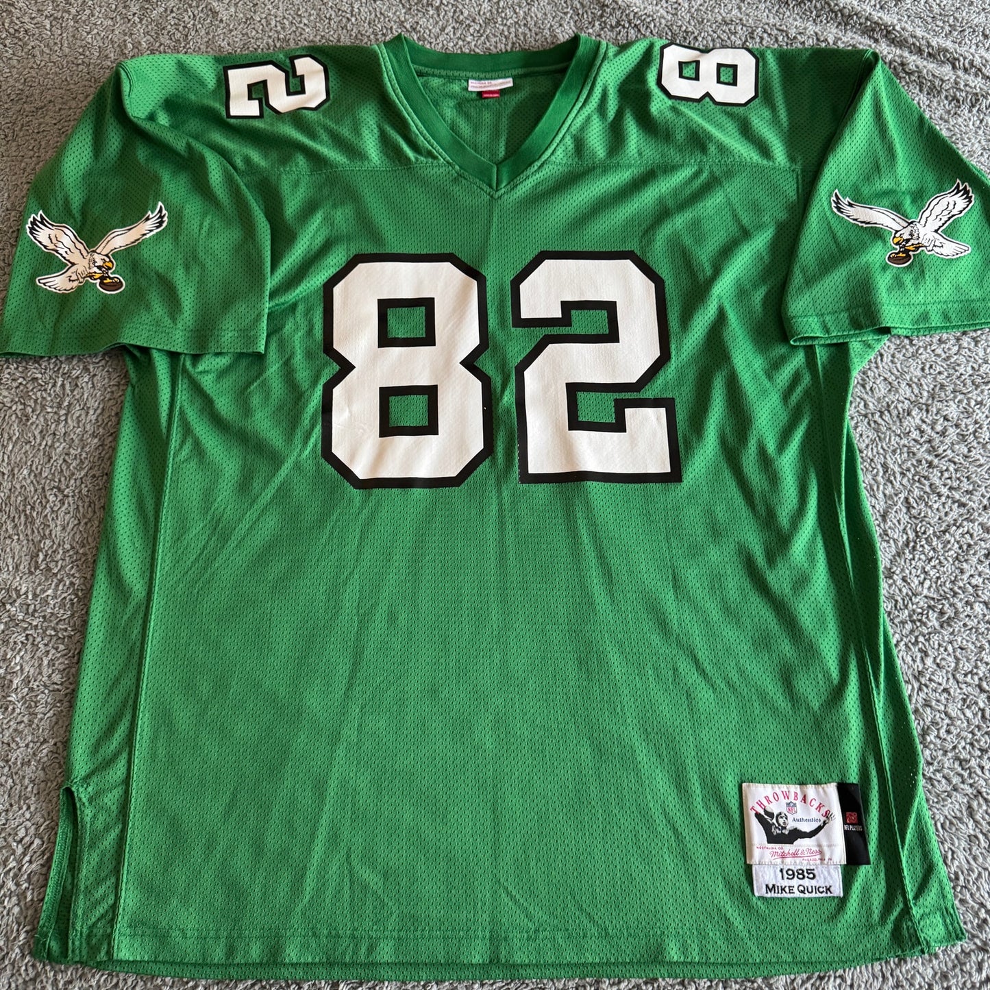 Authentic Mike Quick Mitchell & Ness 1985 NFL Philadelphia Eagles Jersey 60 4XL