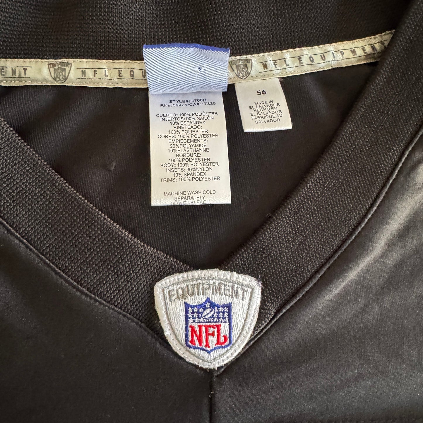 NWOT 2006 Authentic Reebok Michael Huff NFL Oakland Raiders Black Men Jersey 56