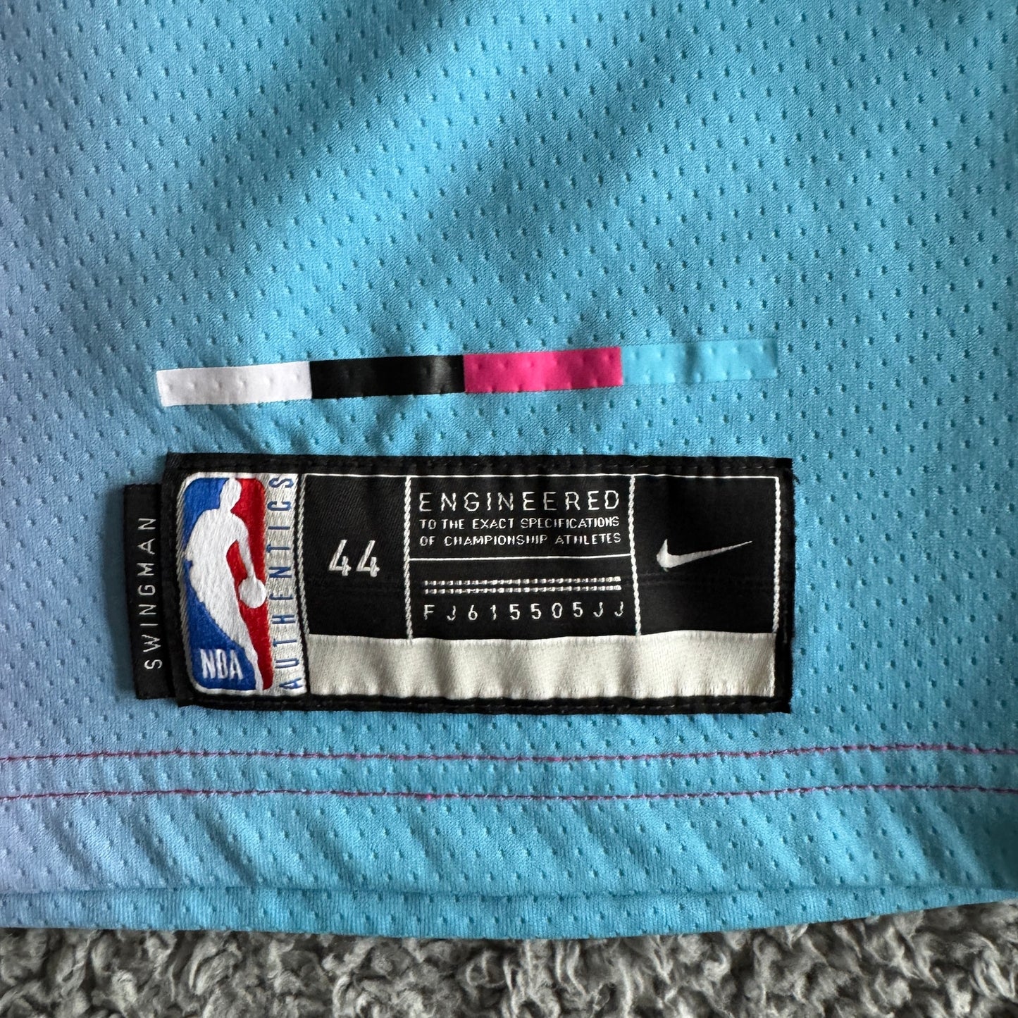2020 Nike Miami Heat Jimmy Butler City Edition Pink Blue NBA Jersey Size 44 L