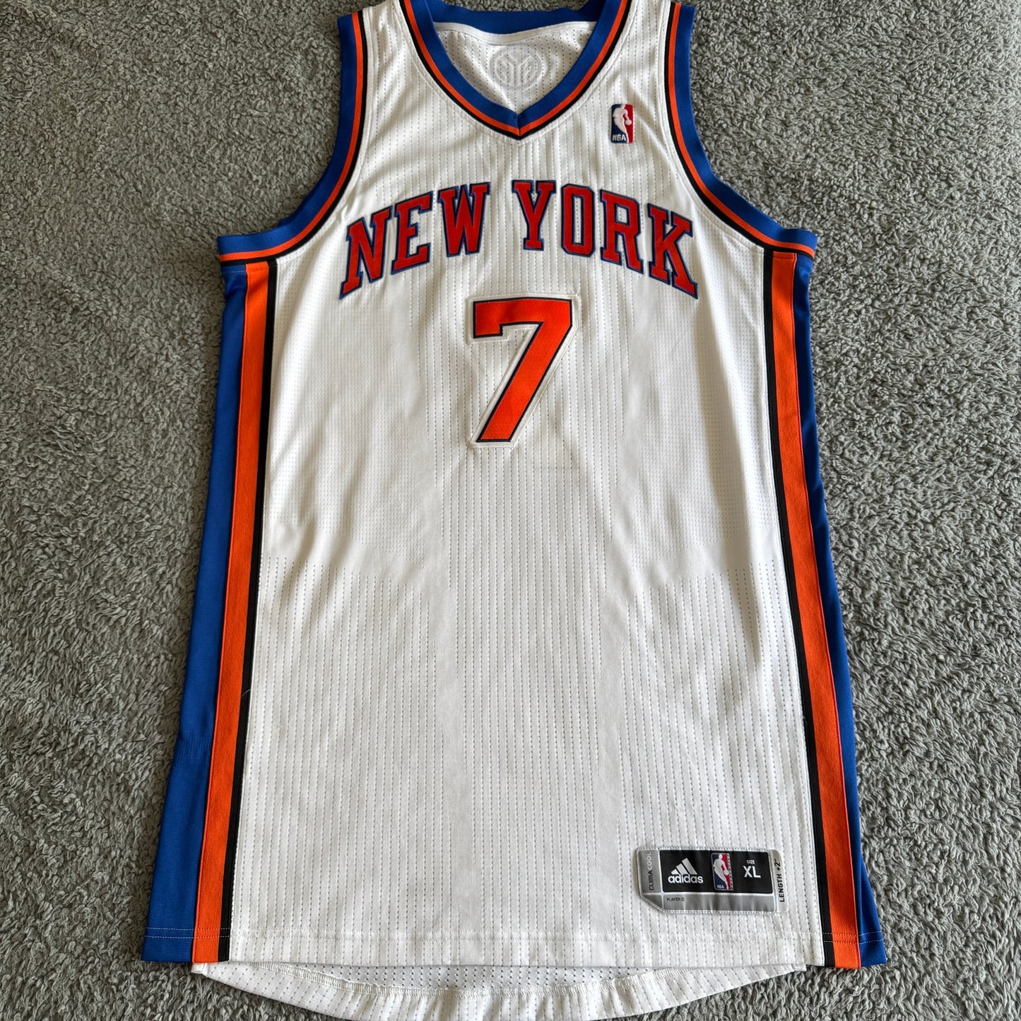 2010 Adidas Rev 30 Carmelo Anthony NBA New York Knicks Jersey White XL + 2"