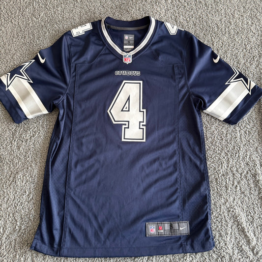 Nike Dak Prescott NFL Dallas Cowboys Navy Blue Game #4 Jersey Men's Small