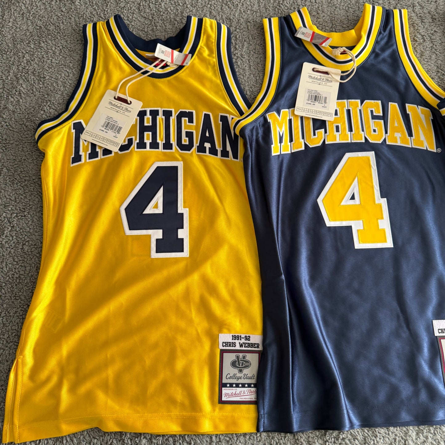 NWT (3) Mitchell & Ness Chris Webber NCAA Michigan Wolverines Jersey Lot Men's S