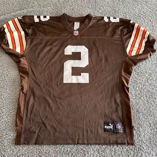 Autographed 1999 Puma Tim Couch NFL Cleveland Browns Home Jersey 50 Medium Rare