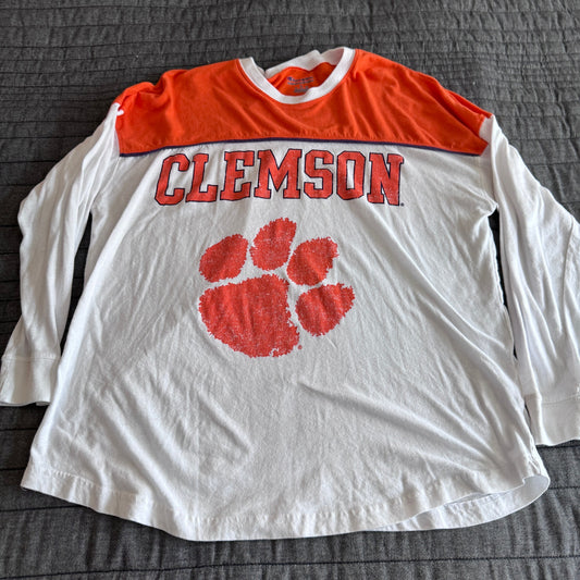 NWOT Champion NCAA Clemson Tigers White Orange Logo T-Shirt Mens Large