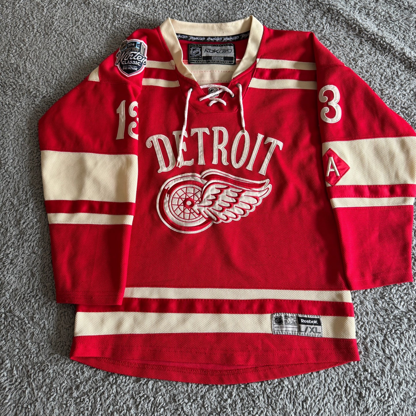 Reebok Pavel Datsyuk NHL Detroit Red Wings 2014 Winter Classic Jersey Y-XL