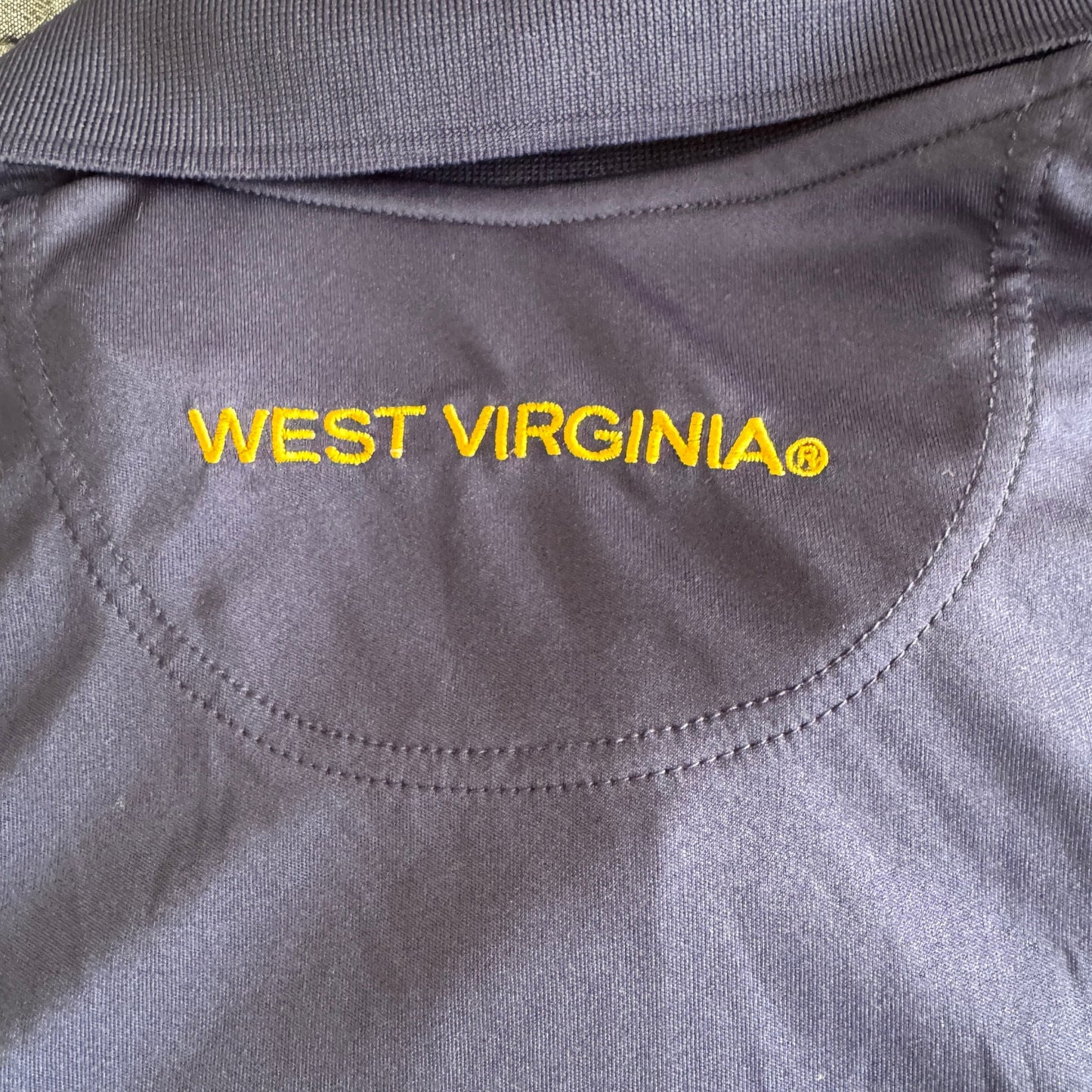 New KA Knights NCAA West Virginia Mountaineers Blue Yellow Logo Polo Men's Large