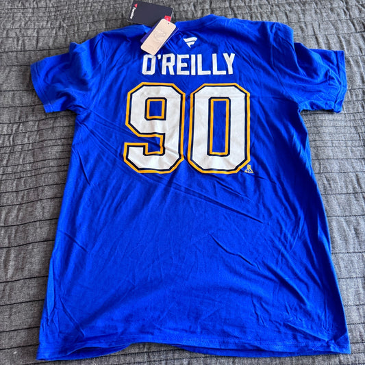 New Fanatics NHL St Louis Blues Ryan O'Reilly Blue Jersey T Shirt Men's M #90