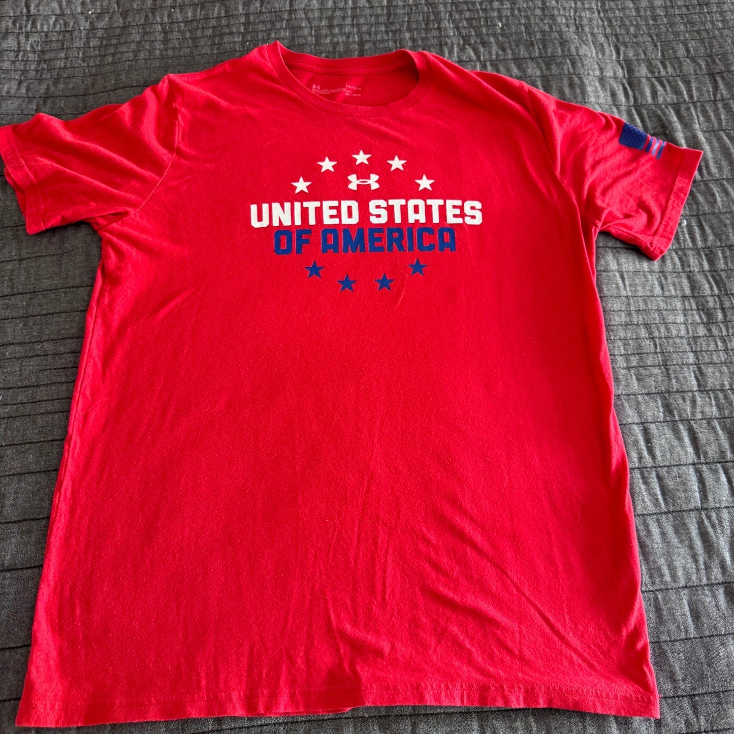 Under Armour Olympic Team USA "United States of America" Red T-Shirt Men's Large