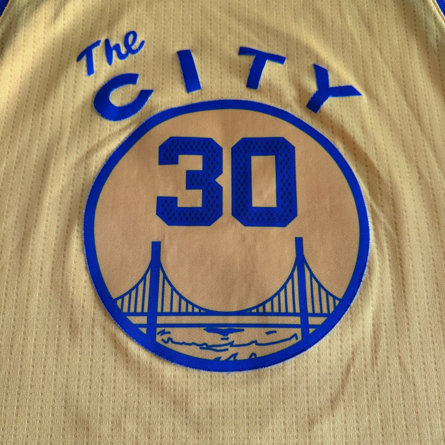 Adidas Steph Curry NBA Golden State Warriors Yellow HWC Nights Jersey Boys XL