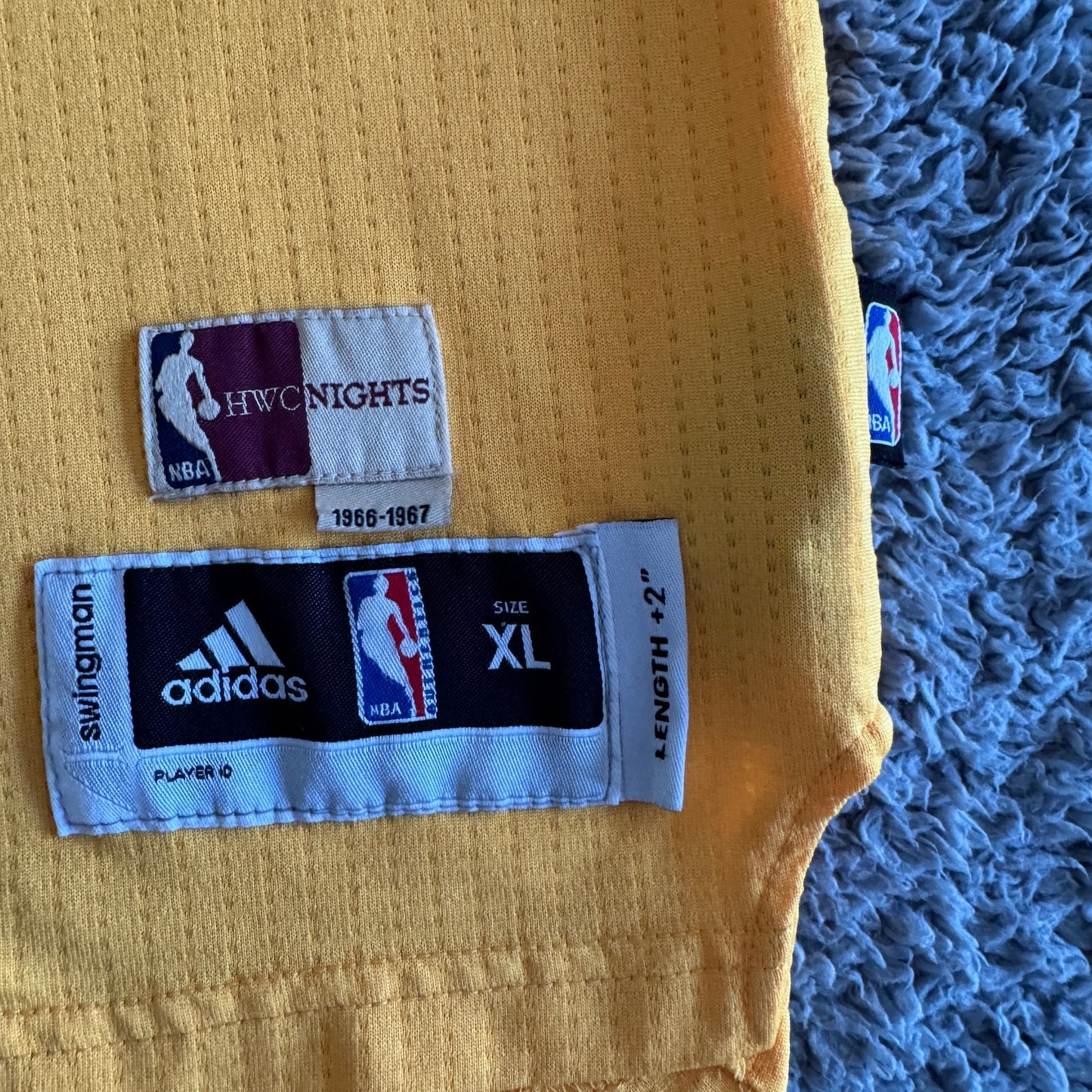 Adidas Steph Curry NBA Golden State Warriors Yellow HWC Nights Jersey Boys XL