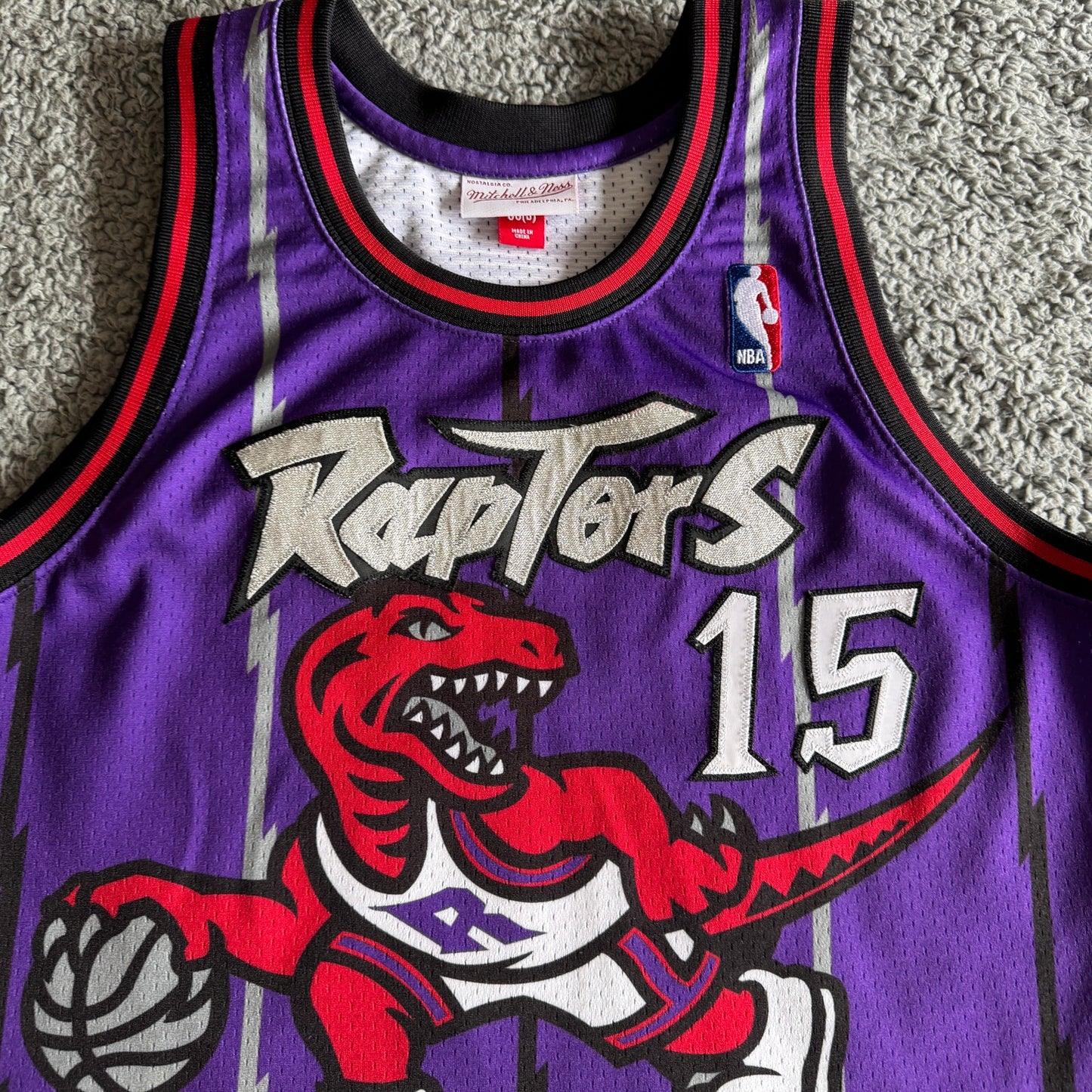 100% Authentic Vince Carter Mitchell Ness 98 99 Raptors Jersey Size 36 S Mens