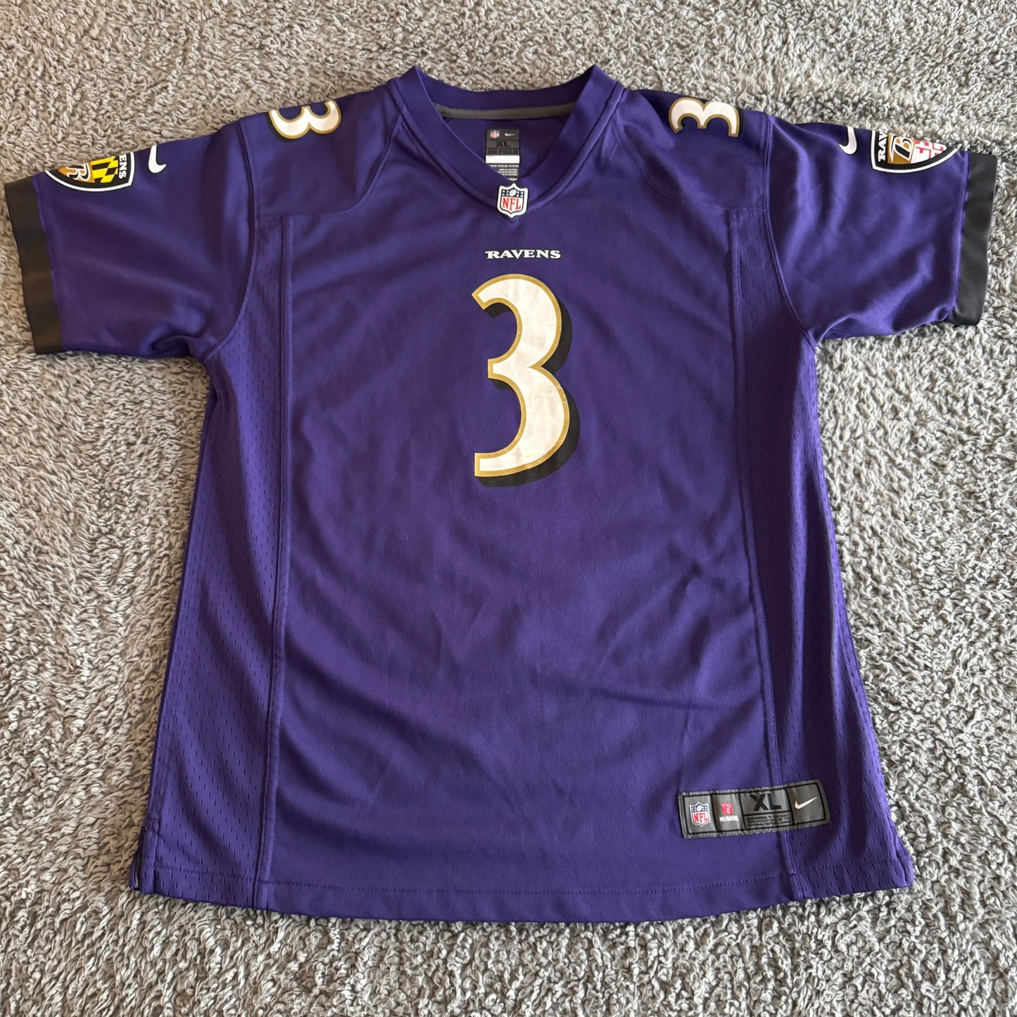 2023 Nike Odell Beckham Jr NFL Baltimore Ravens Purple Game Jersey Youth XL