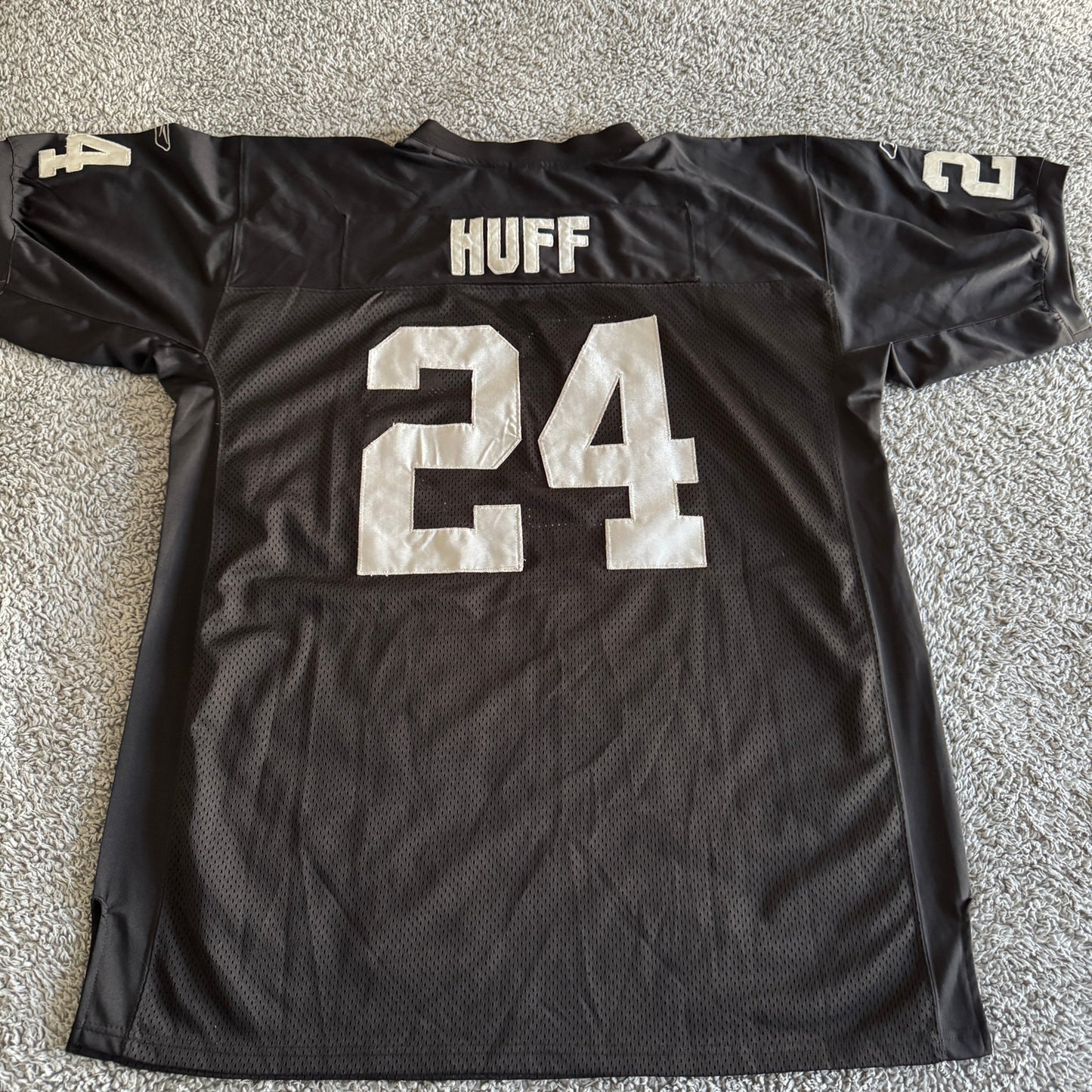 NWOT 2006 Authentic Reebok Michael Huff NFL Oakland Raiders Black Men Jersey 56