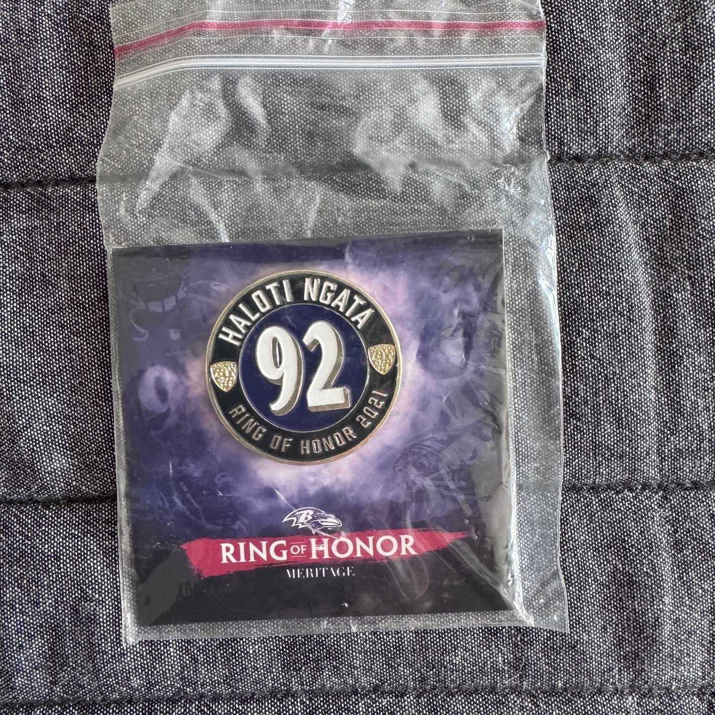 (4) NFL Baltimore Ravens Hall of Fame Memorabilia- Coin, Pins - Reed Suggs Yanda