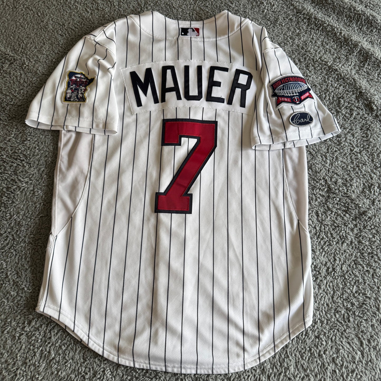 100% Authentic 2009 Mitchell & Ness Joe Mauer MLB Minnesota Twins Jersey 40-M