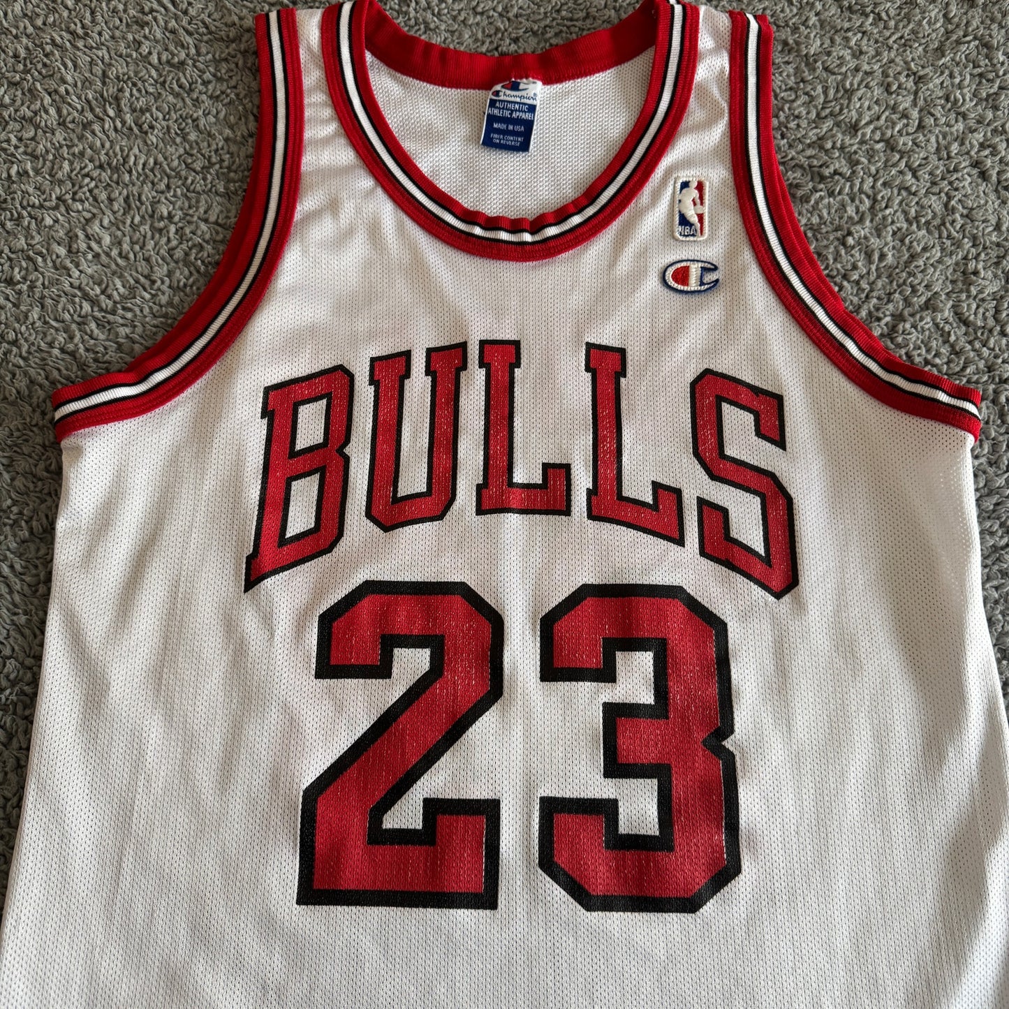 Vintage Champion Authentic Michael Jordan NBA Chicago Bulls White Jersey Mens 40
