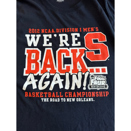 Vintage Champion 2012 Syracuse Orange 2012 Final 4 Navy Blue Shirt Mens XXL