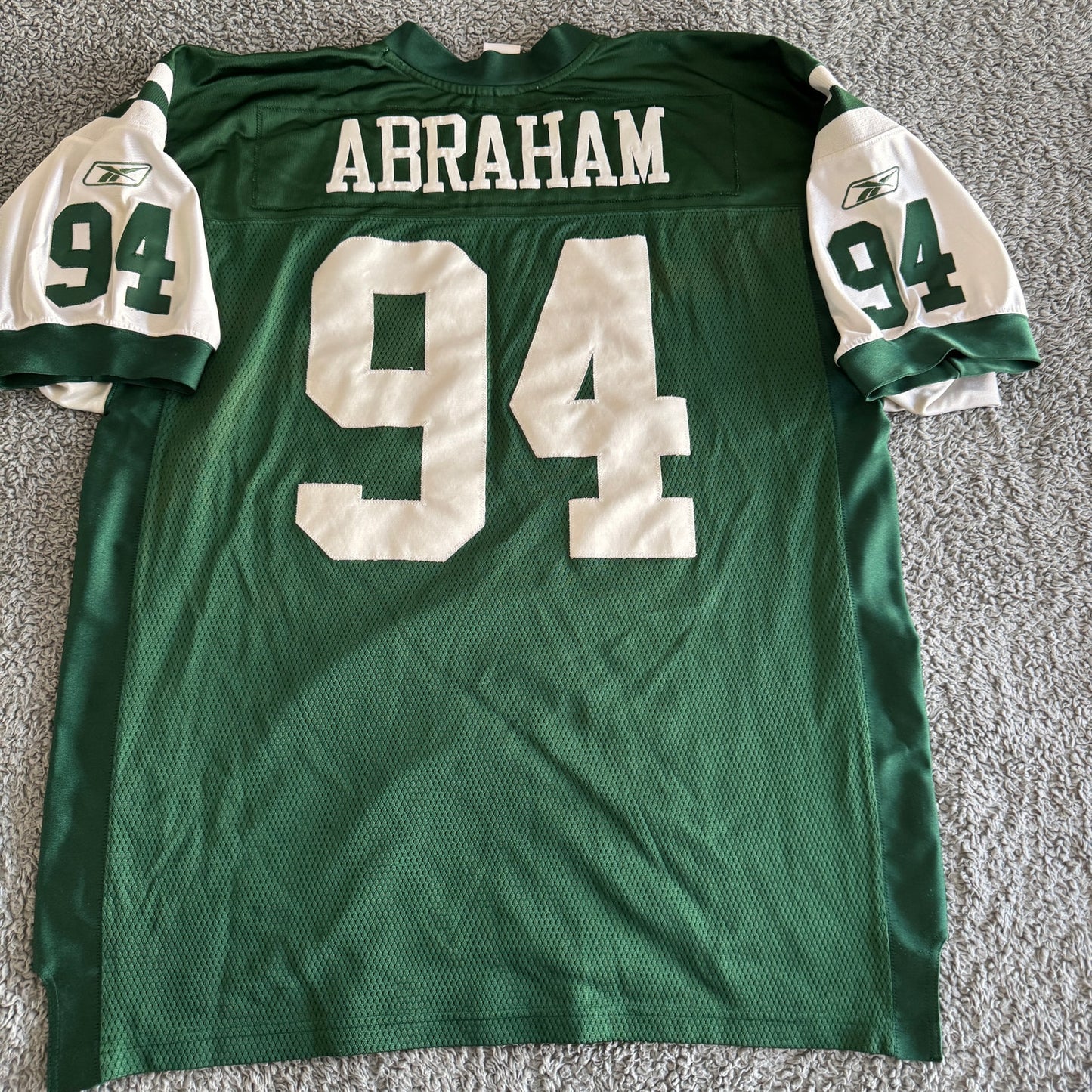 Vintage Authentic Reebok John Abraham NFL New York Jets Jersey Green 54/XXL