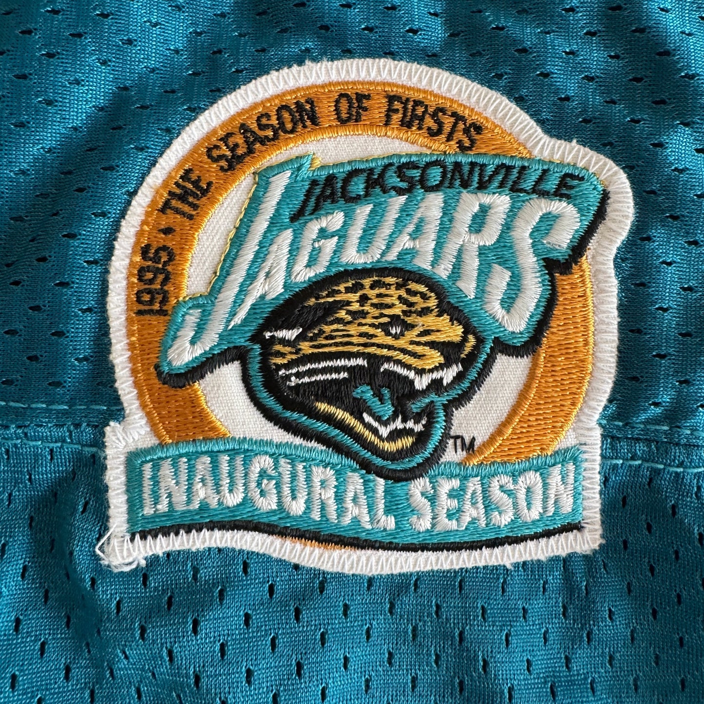 1995 Signed Wilson Steve Beuerlein NFL Jacksonville Jaguars Proline Jersey 46 L