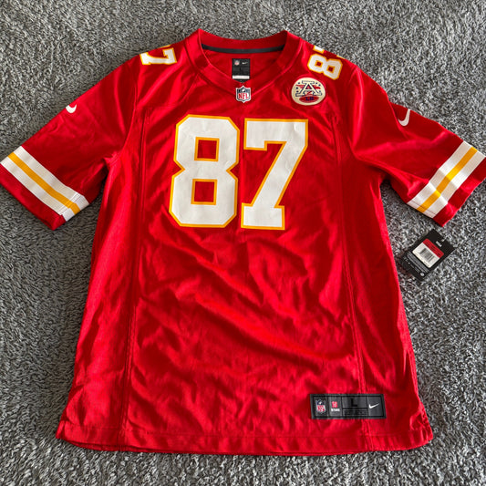 NWT Travis Kelce Nike NFL Kansas City Chiefs Red Men's Large #87 Jersey w/ Patch