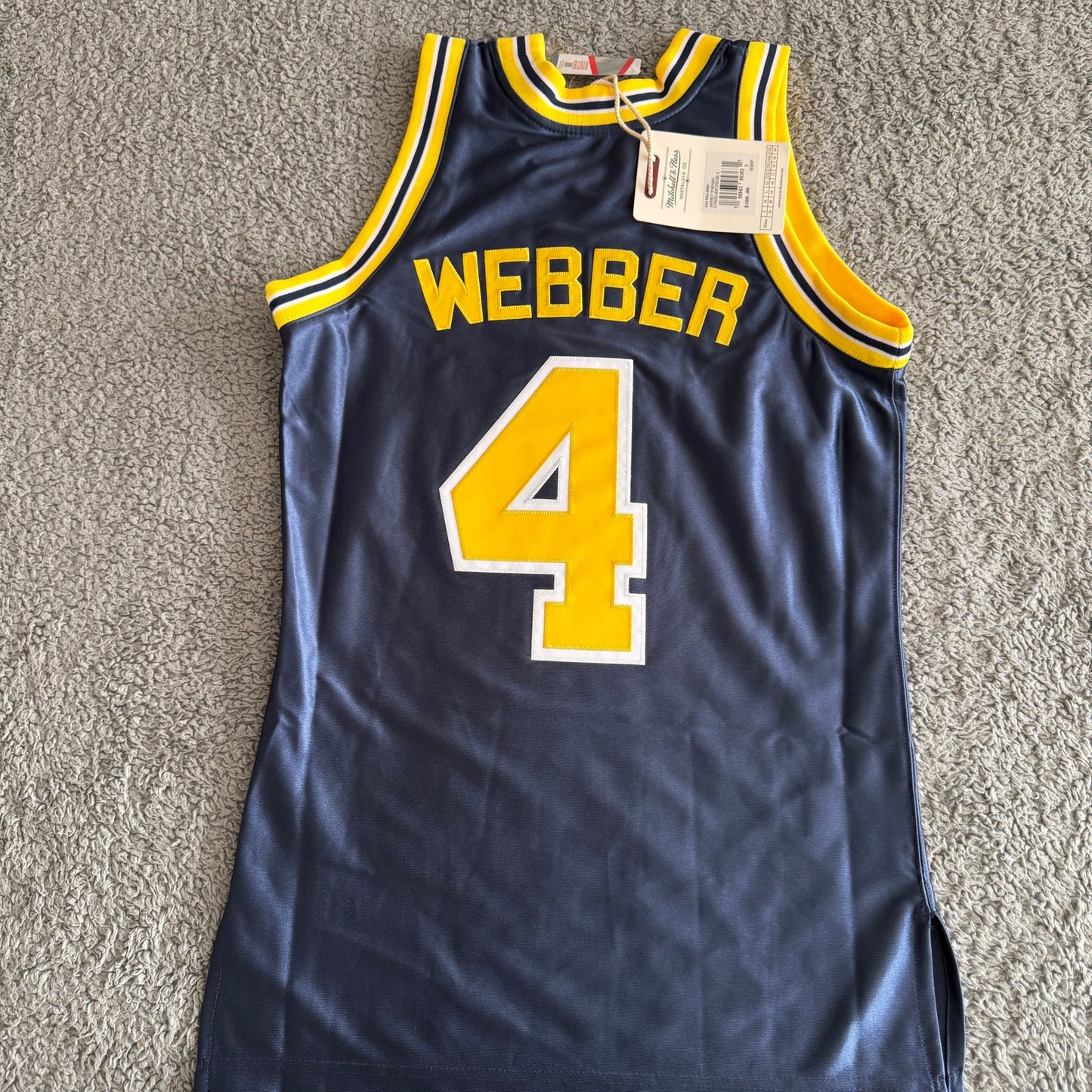 NWT Mitchell & Ness Chris Webber NCAA Michigan Wolverines 91-92 Jersey Mens 36-S