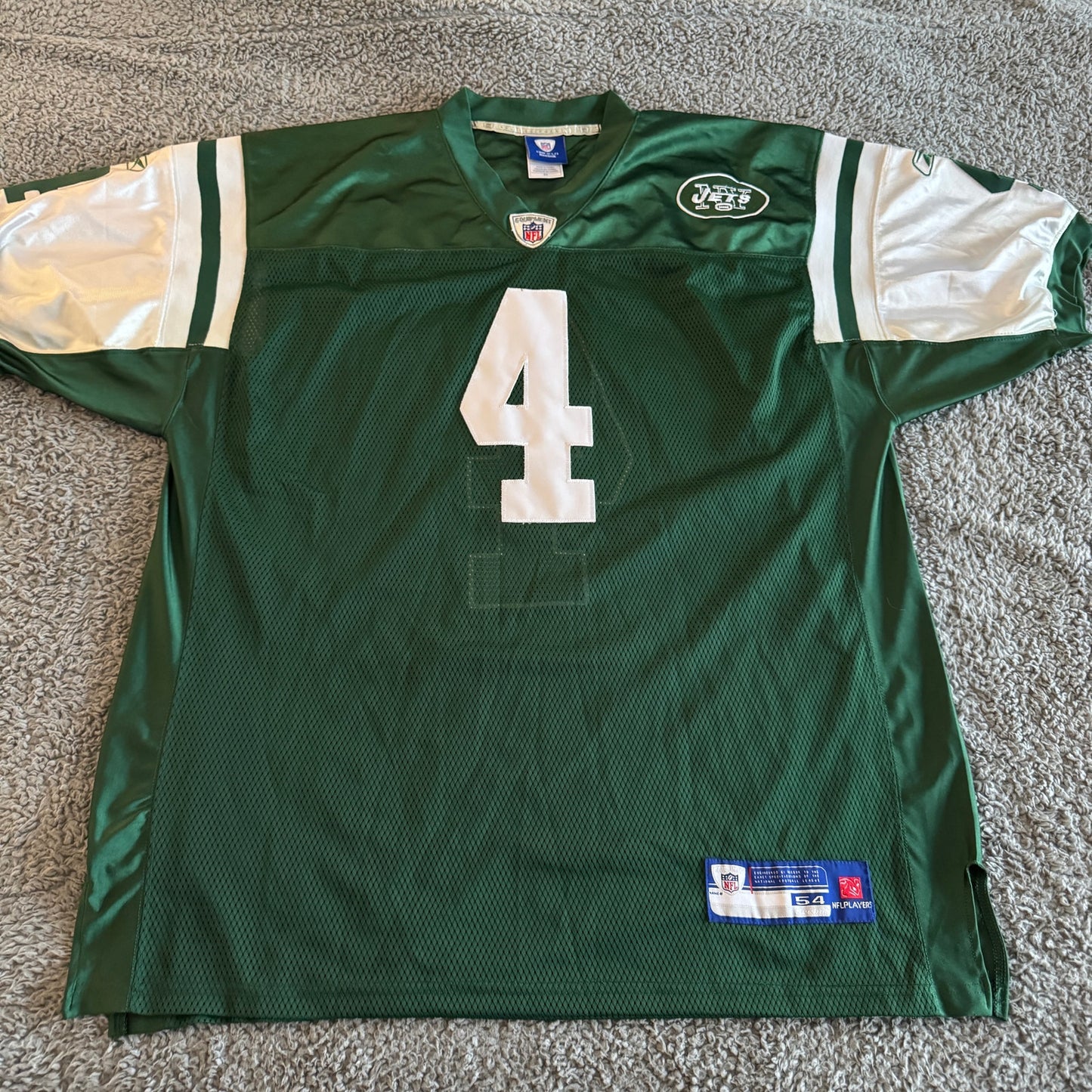 2008 Reebok Brett Favre NFL New York Jets #4 Stitched Jersey Green 54/XXL