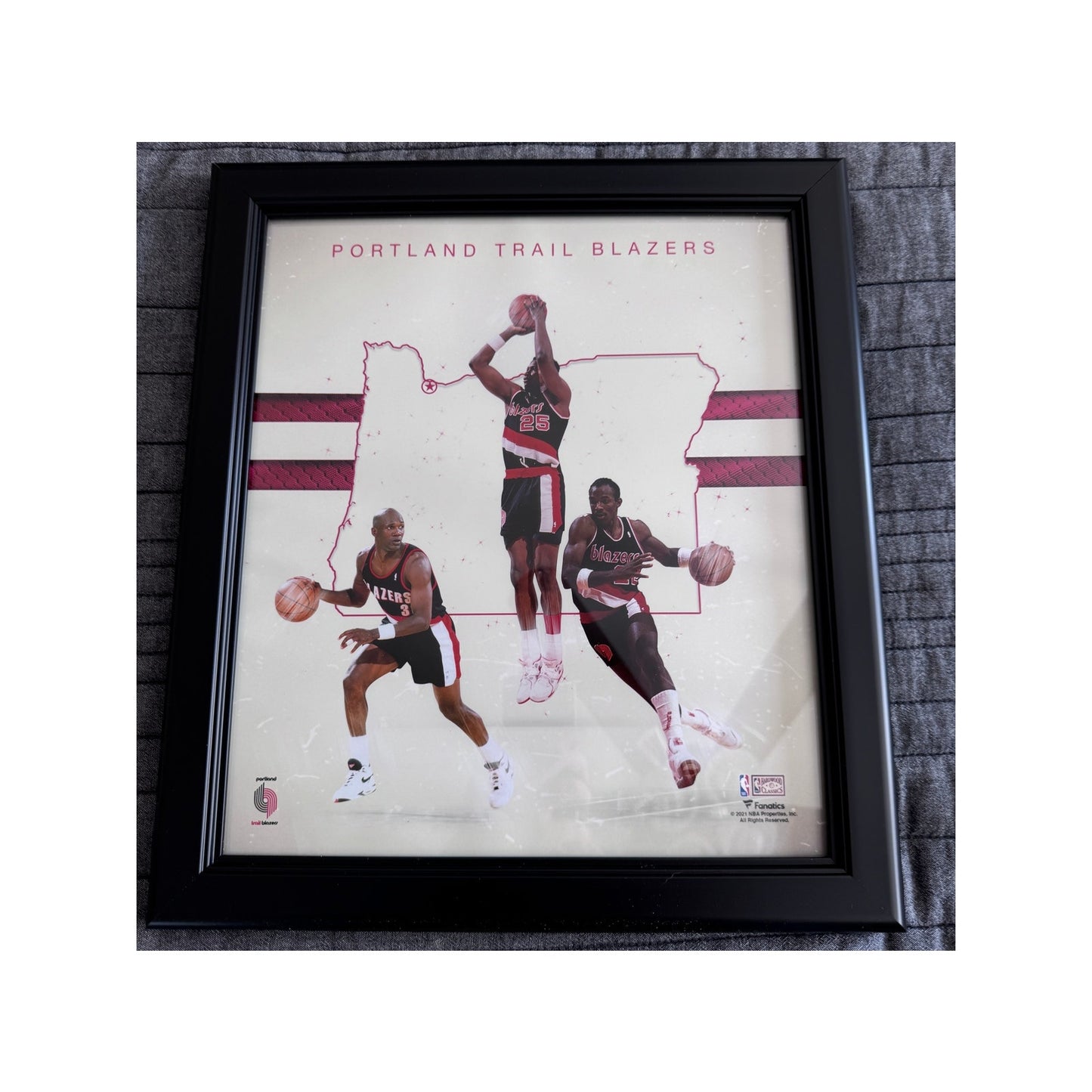Fanatics Hardwood Classics Trail Blazers 15x17 90s Framed Poster Franchise Found