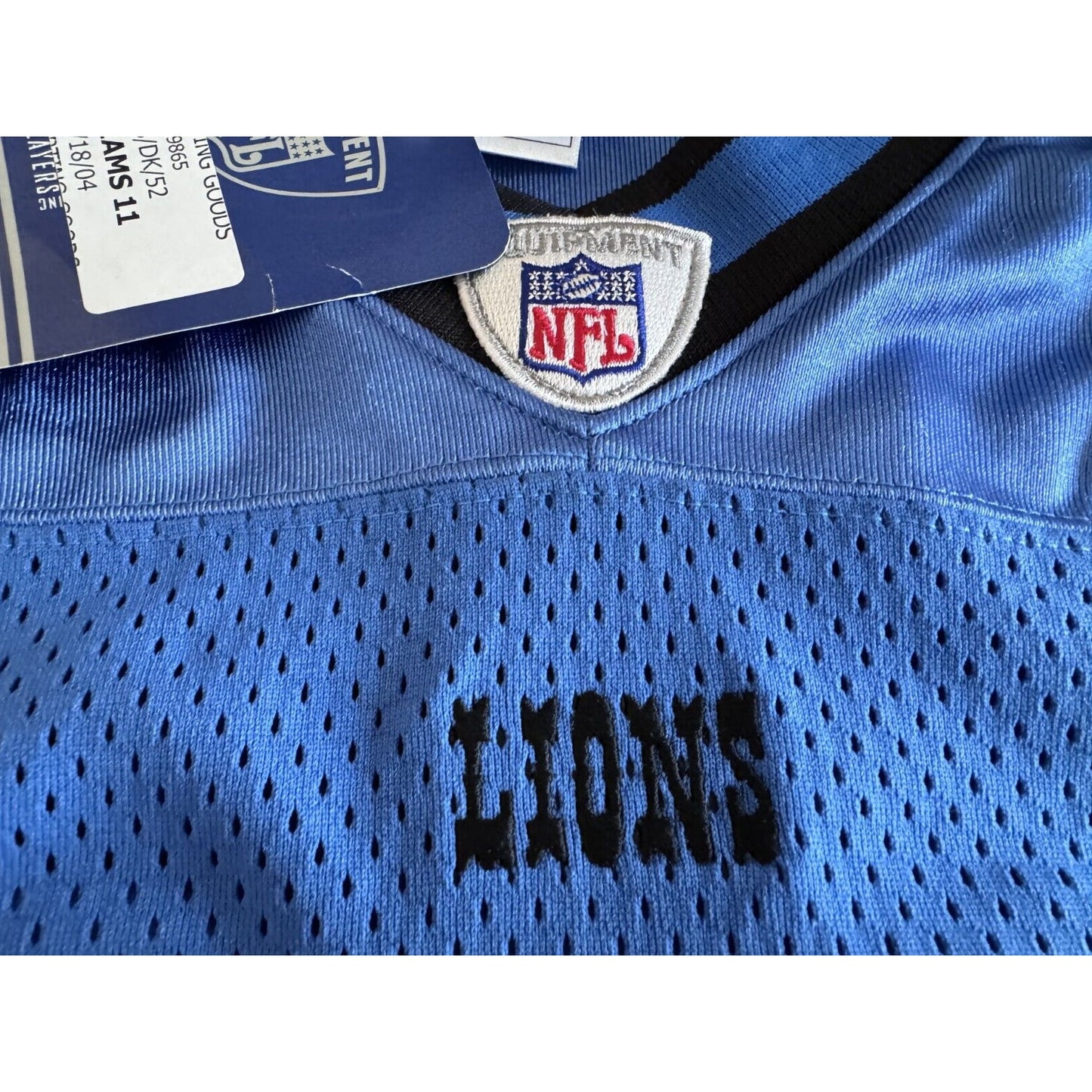NWT 2002 Roy Williams NFL Detroit Lions Authentic Reebok Home Jersey Sewn 52 2XL